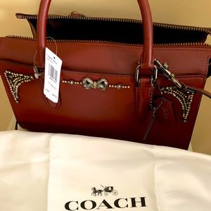 Coach Satchel Bag with Crystal Embellishments